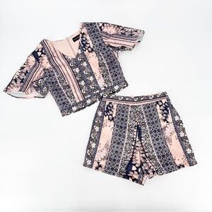 2 Piece Set Cropped Top & High Rise Shorts The Closet Lover